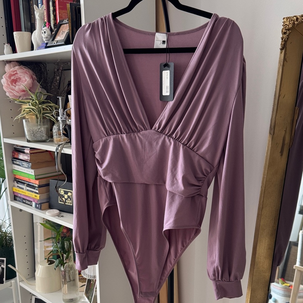 Elegant Mauve Long Sleeve Bodysuit
